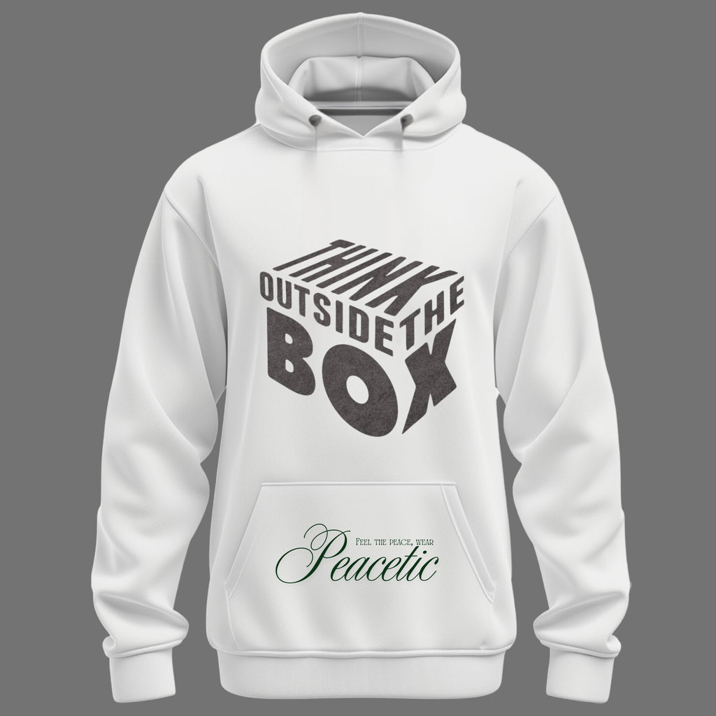 White Unconventional Grid Hoodie