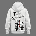 White Unconventional Grid Hoodie