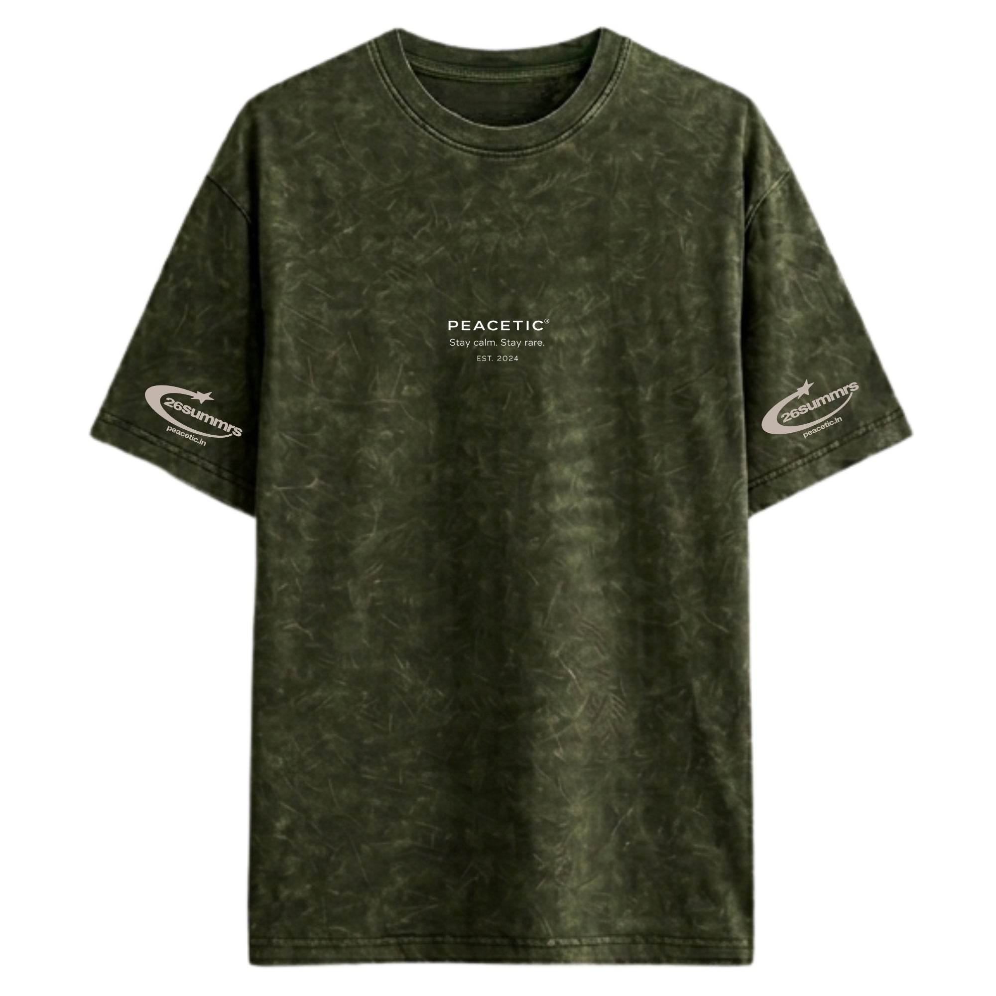 Essential Acid Wash  Oversized T-Shirt – Forest Green
