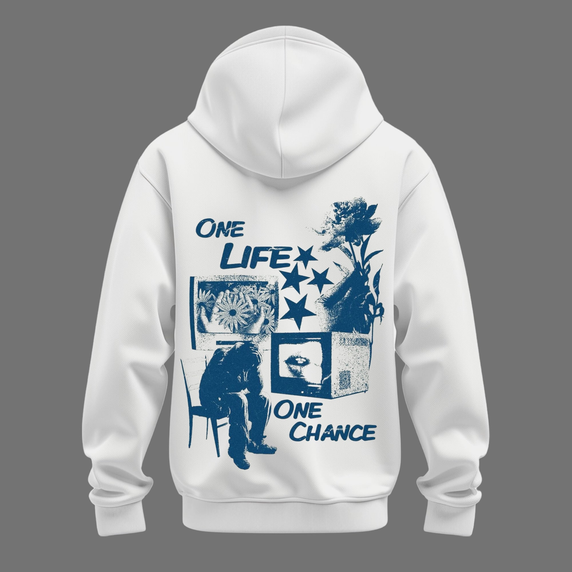 White One Life, One Chance Hoodie