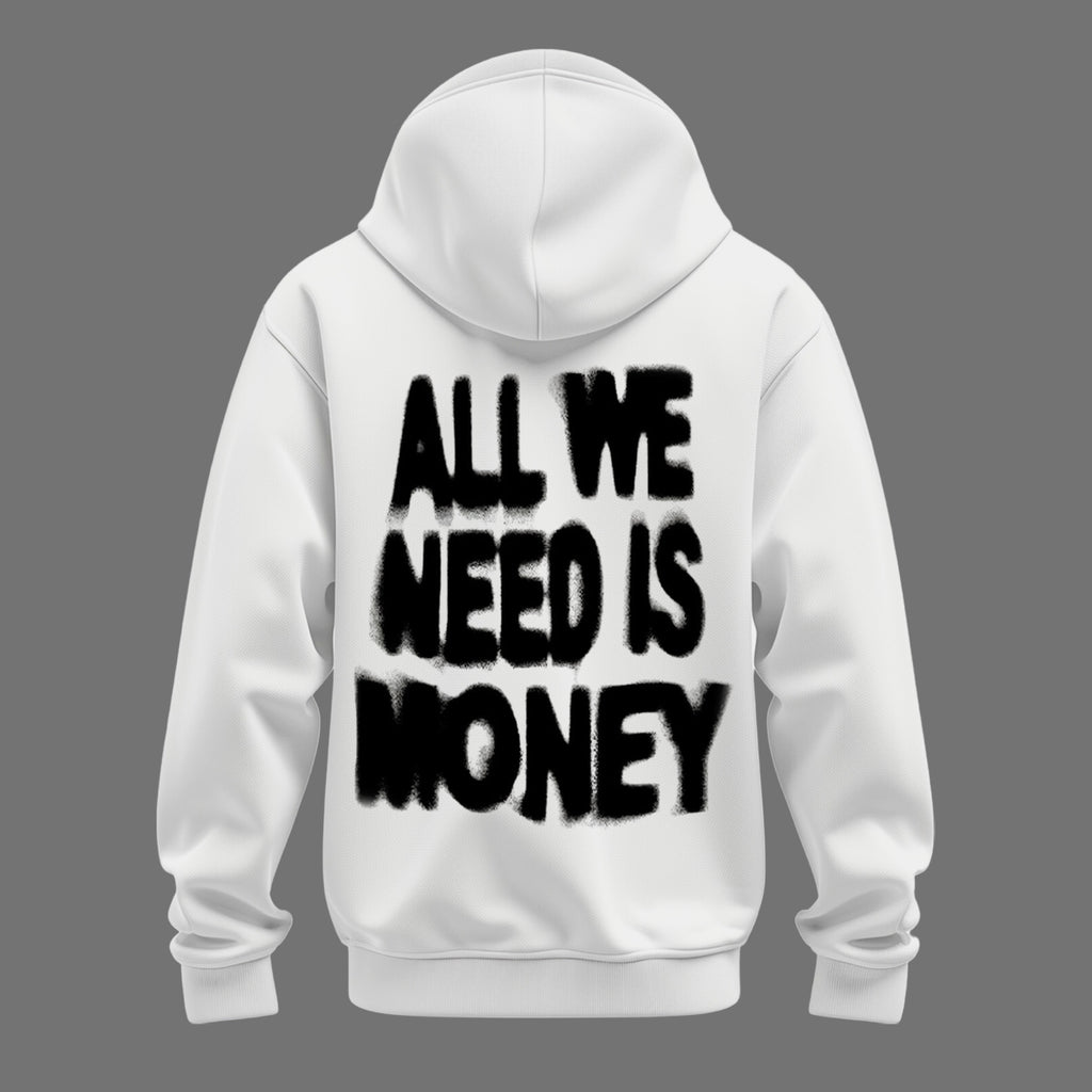 White Money Mindset Statement Hoodie