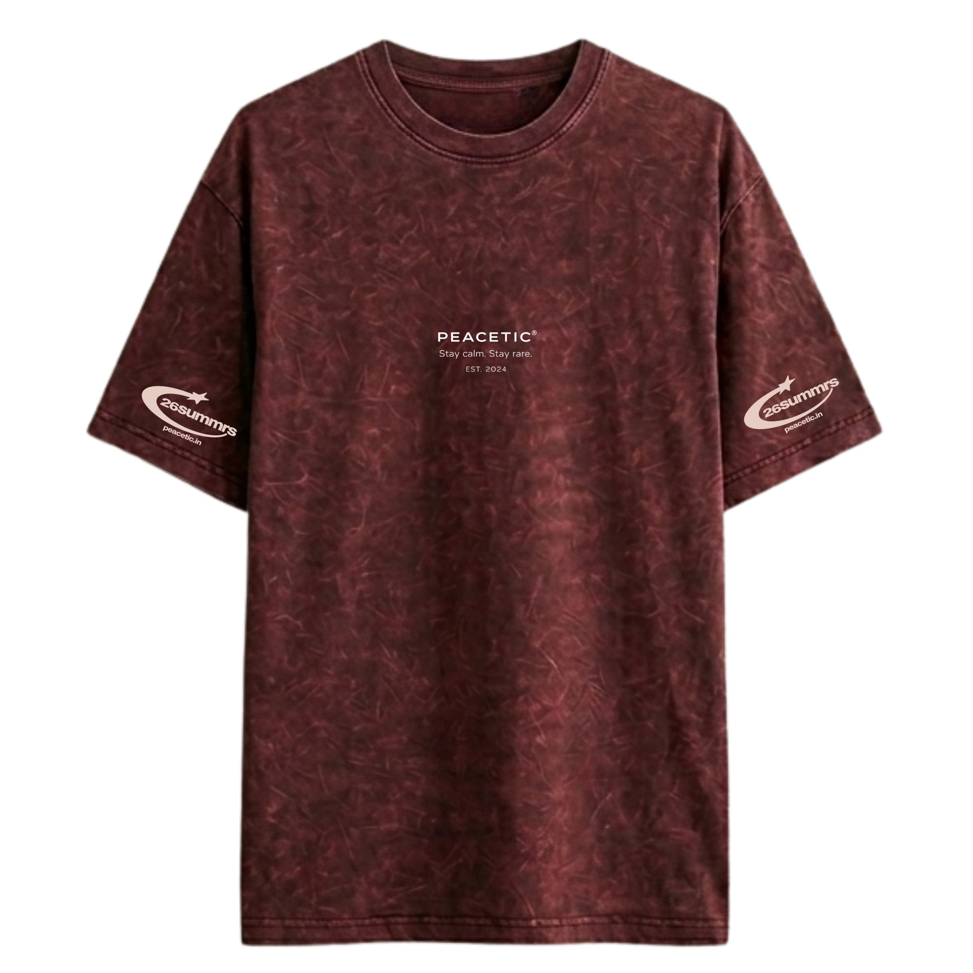 Essential Acid Wash Oversized Tee– Rust Red