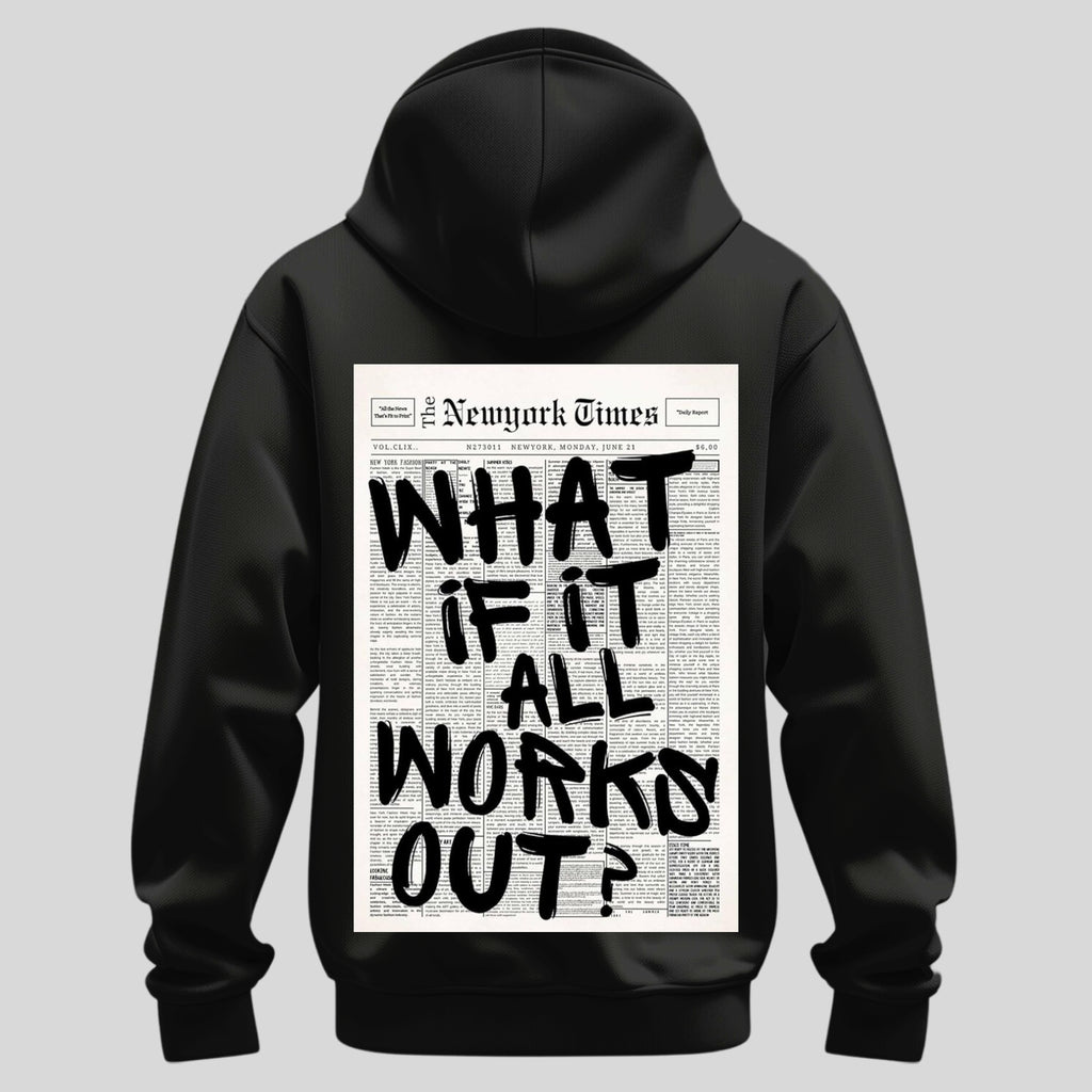 Black Optimist Headlines Hoodie