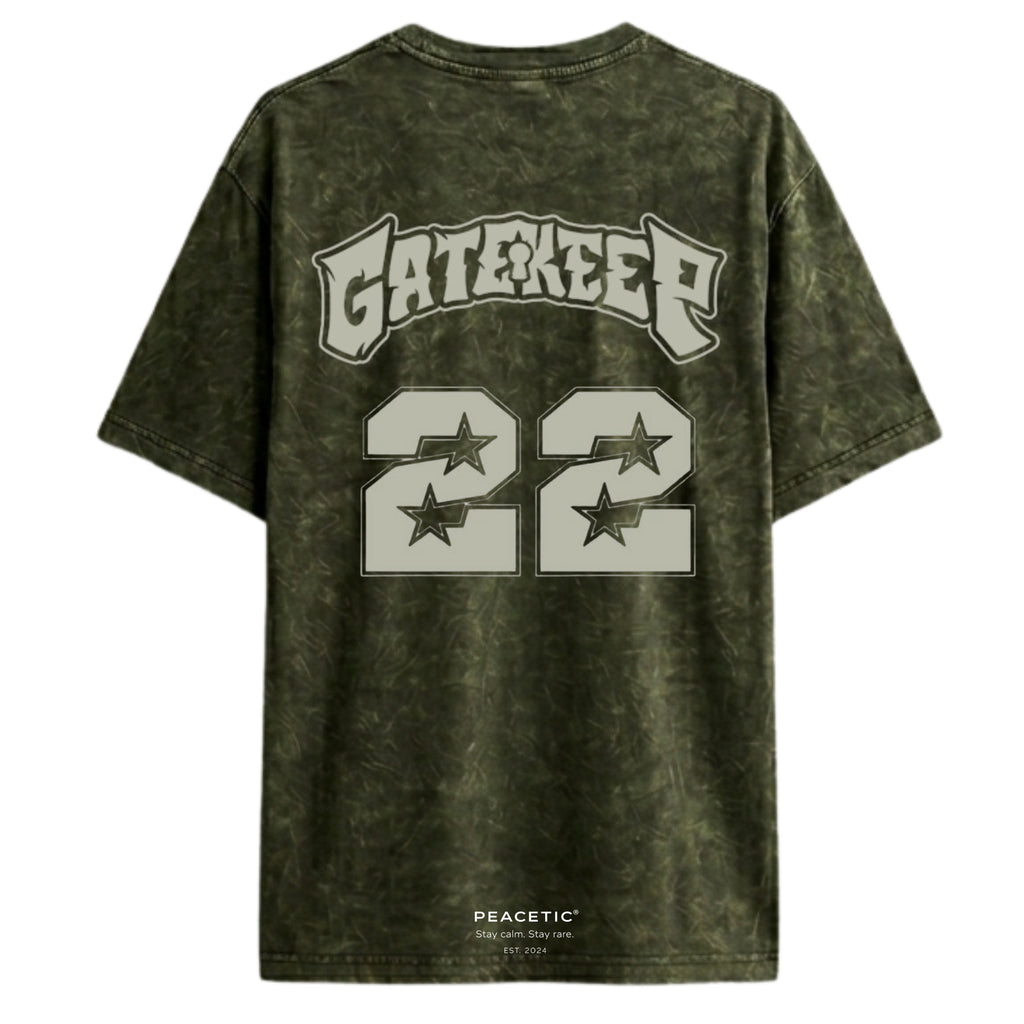 Gatekeep 22 Acid Wash Oversized Tee