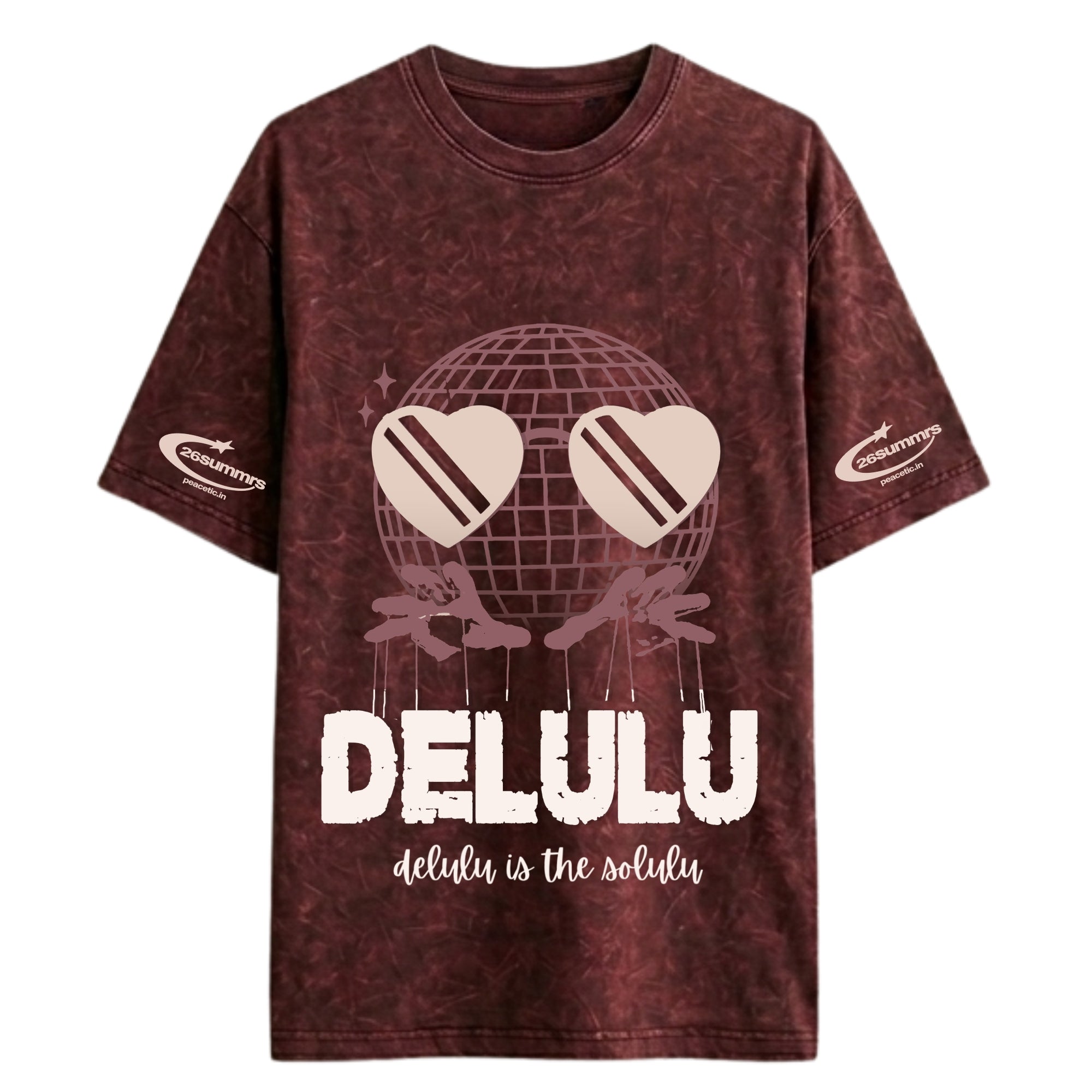 Certified Delulu Acid Wash Oversized Tee