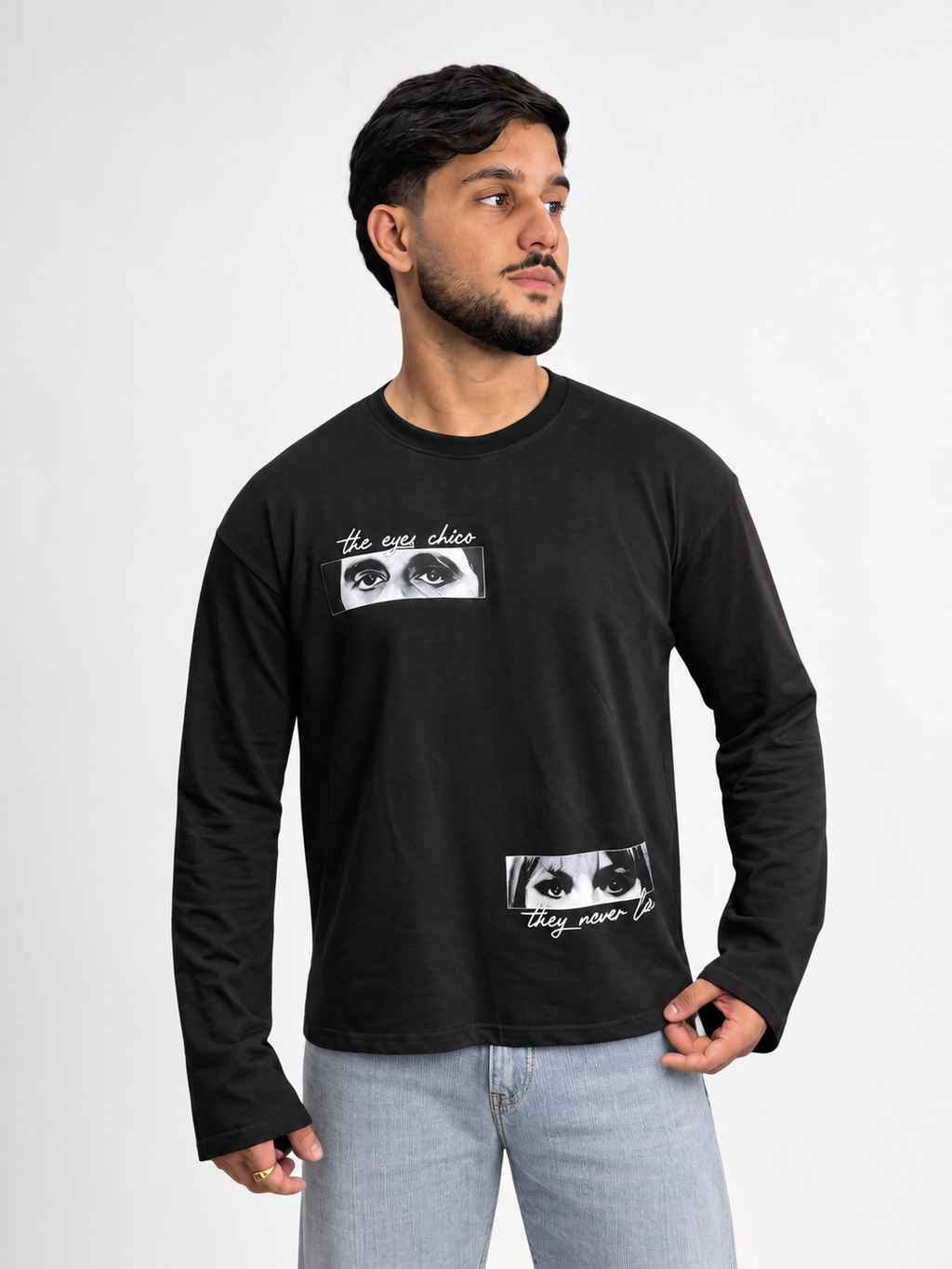 Eyes Don’t Lie – Oversized Full Sleeve Tee