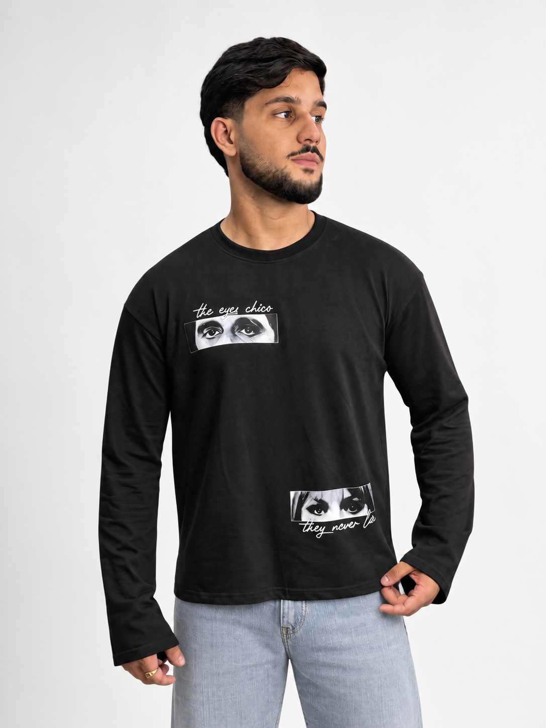Eyes Don’t Lie – Oversized Full Sleeve Tee
