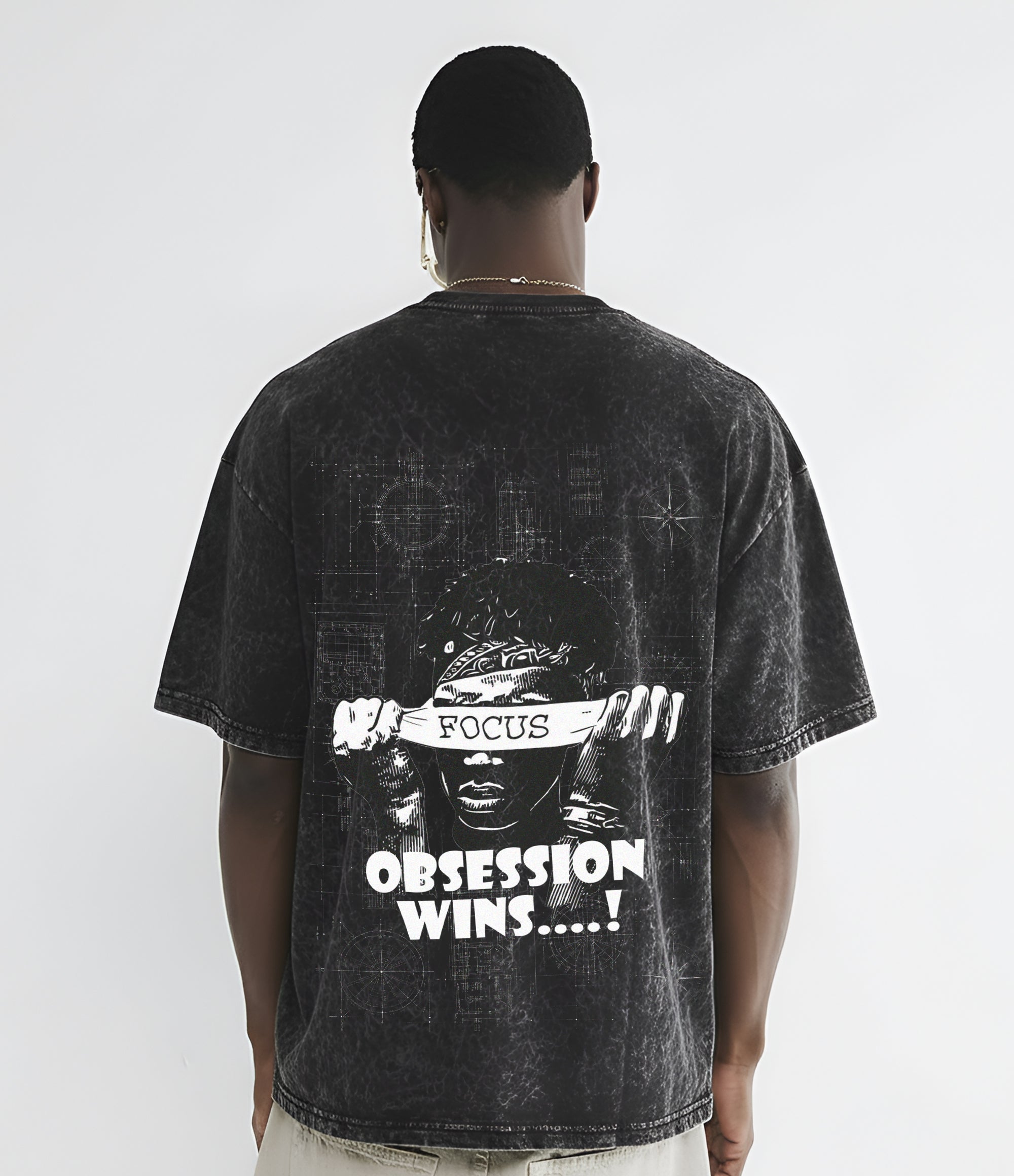 Obsession Wins Acid Washed Oversized Tee
