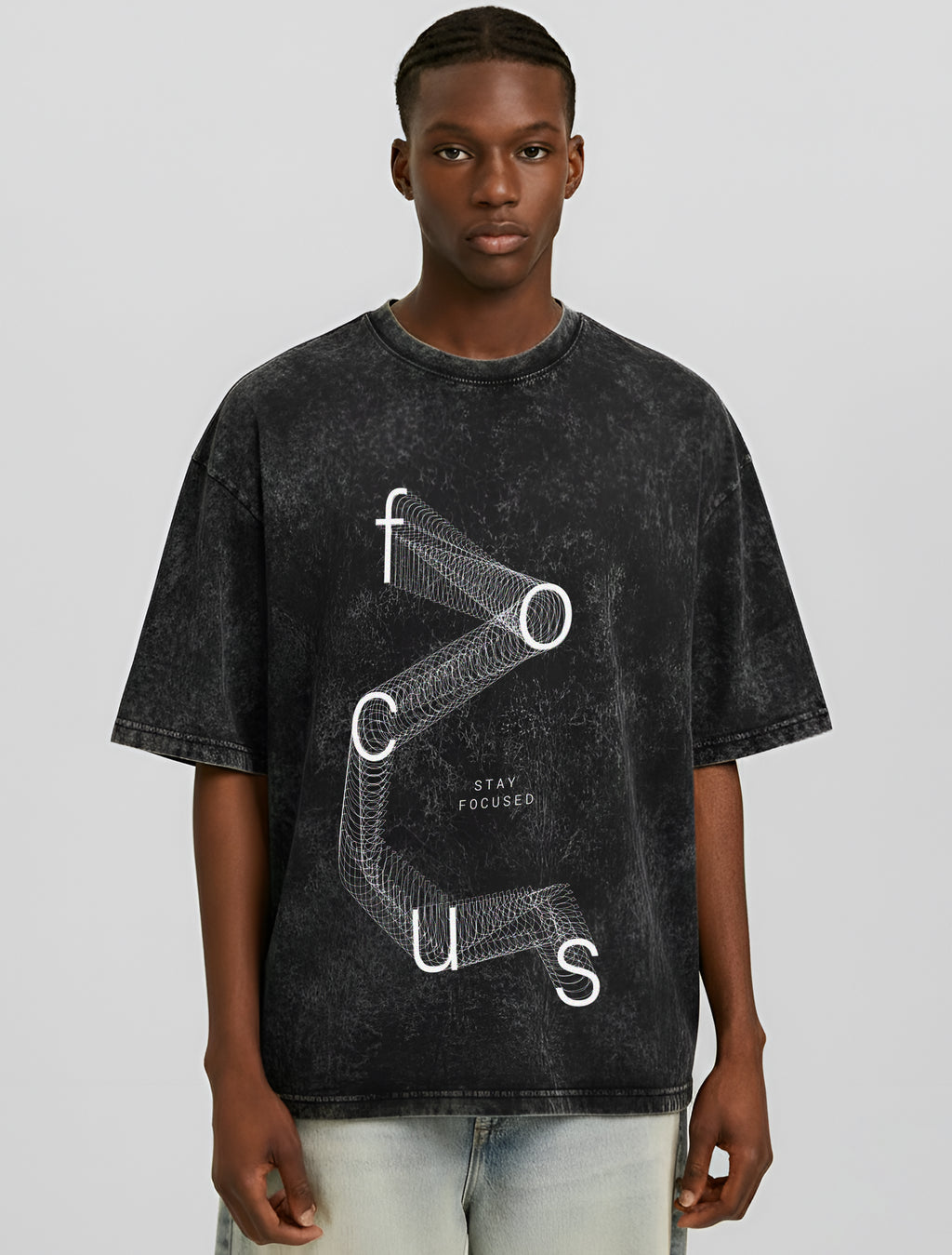 Obsession Wins Acid Washed Oversized Tee