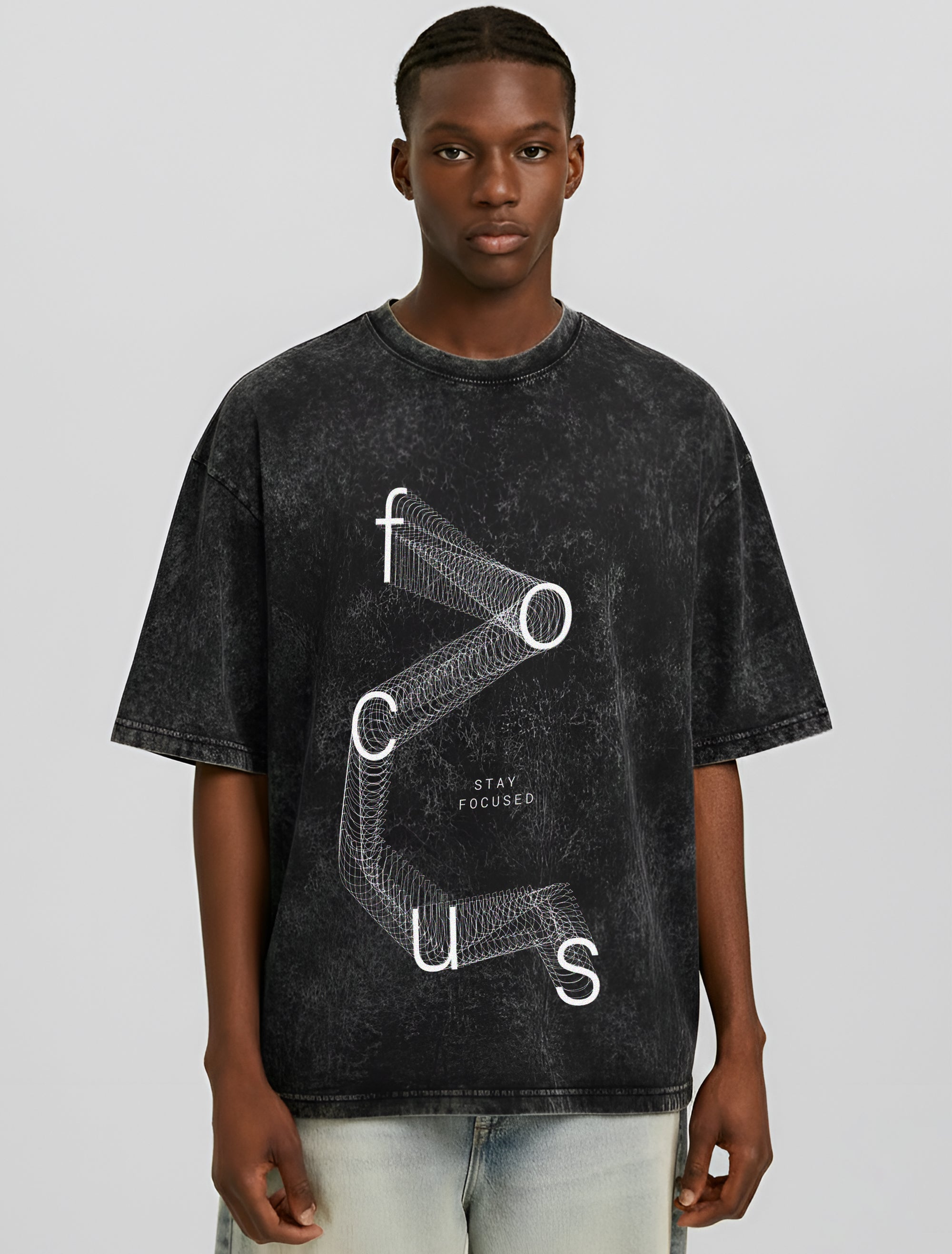 Obsession Wins Acid Washed Oversized Tee