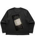 Black waffle knit oversized full-sleeve Back Design