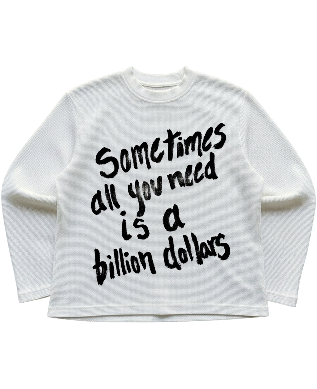 Off-white waffle knit oversized full-sleeve Front Design