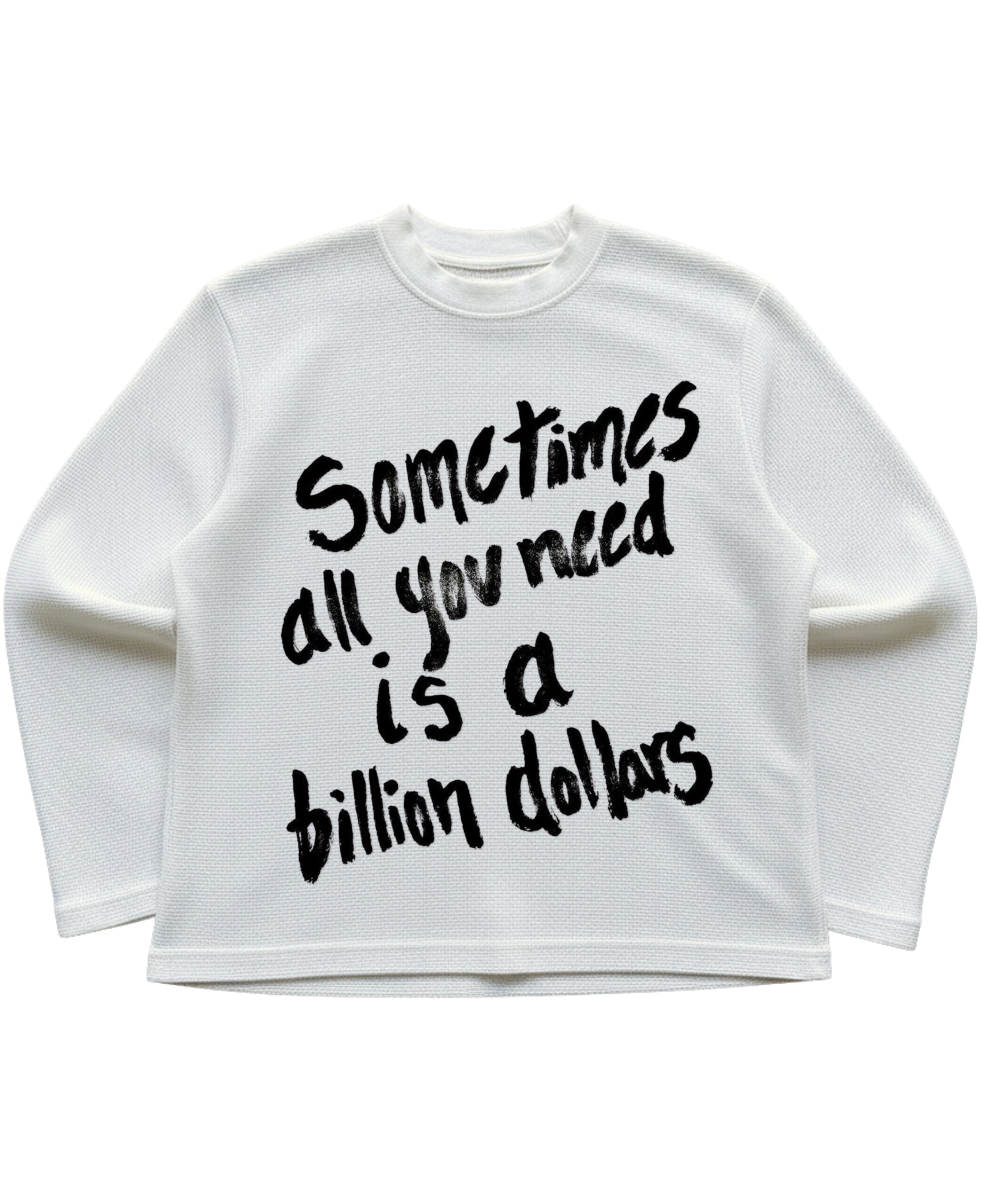 Off-white waffle knit oversized full-sleeve Front Design