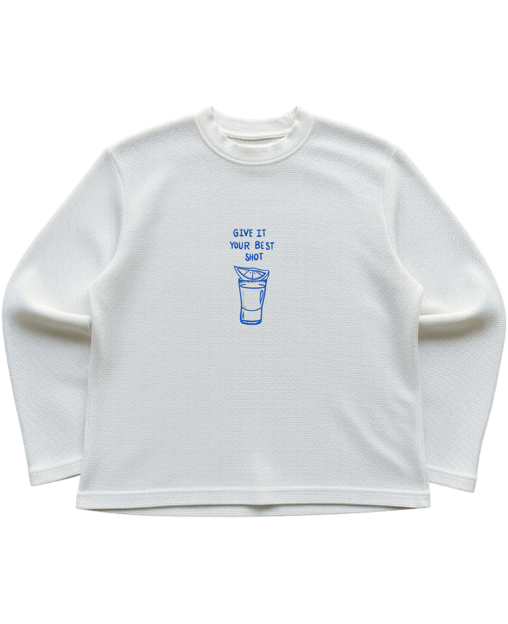 Off-white waffle knit oversized full-sleeve Front Design