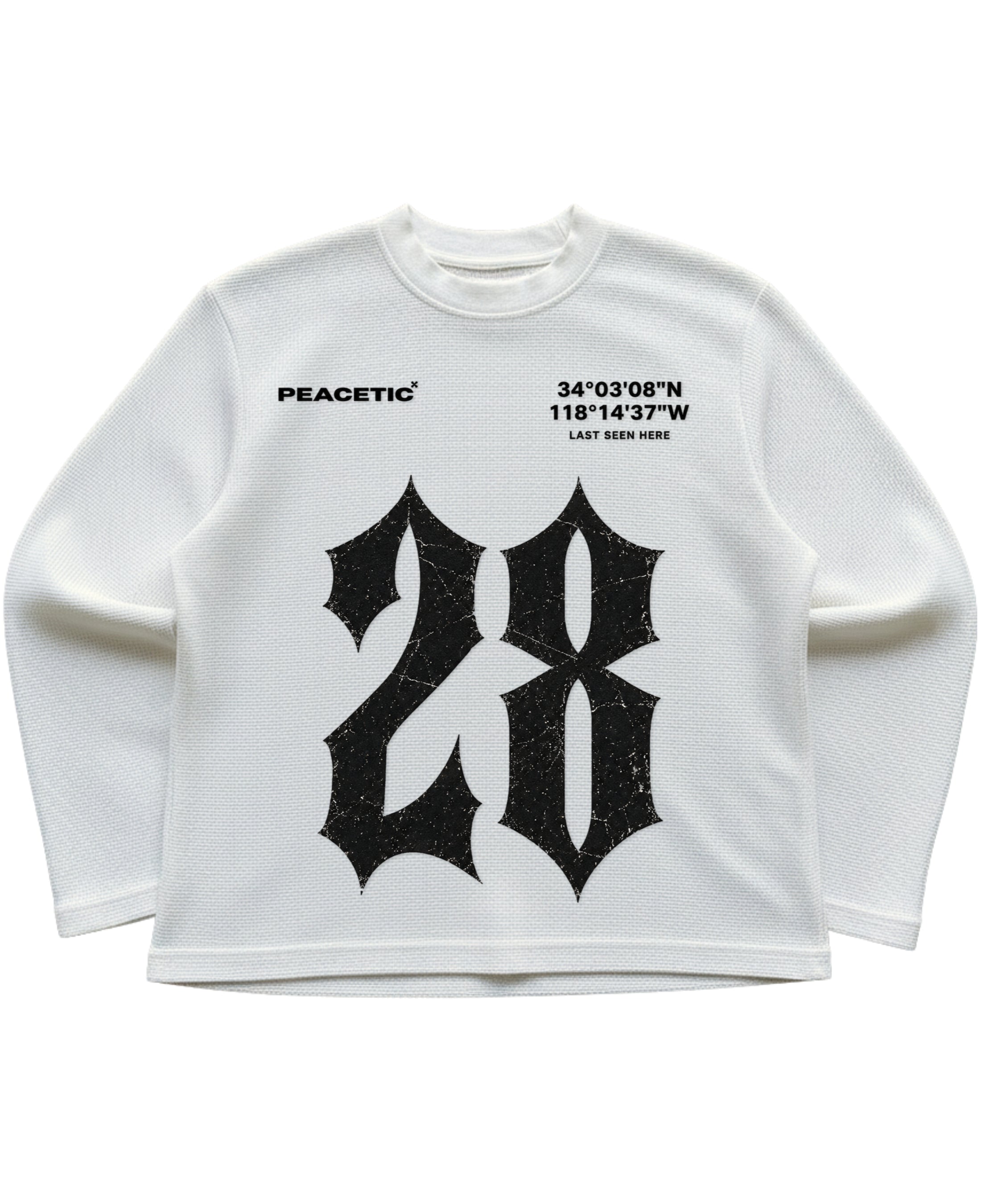 Off-white waffle knit oversized full-sleeve Front Design