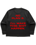 Black waffle knit oversized full-sleeve Back Design