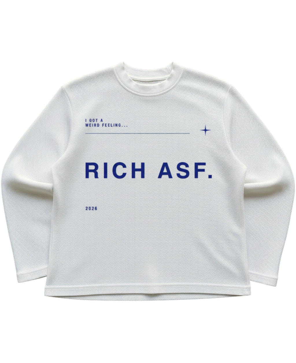 Off-white waffle knit oversized full-sleeve Front Design