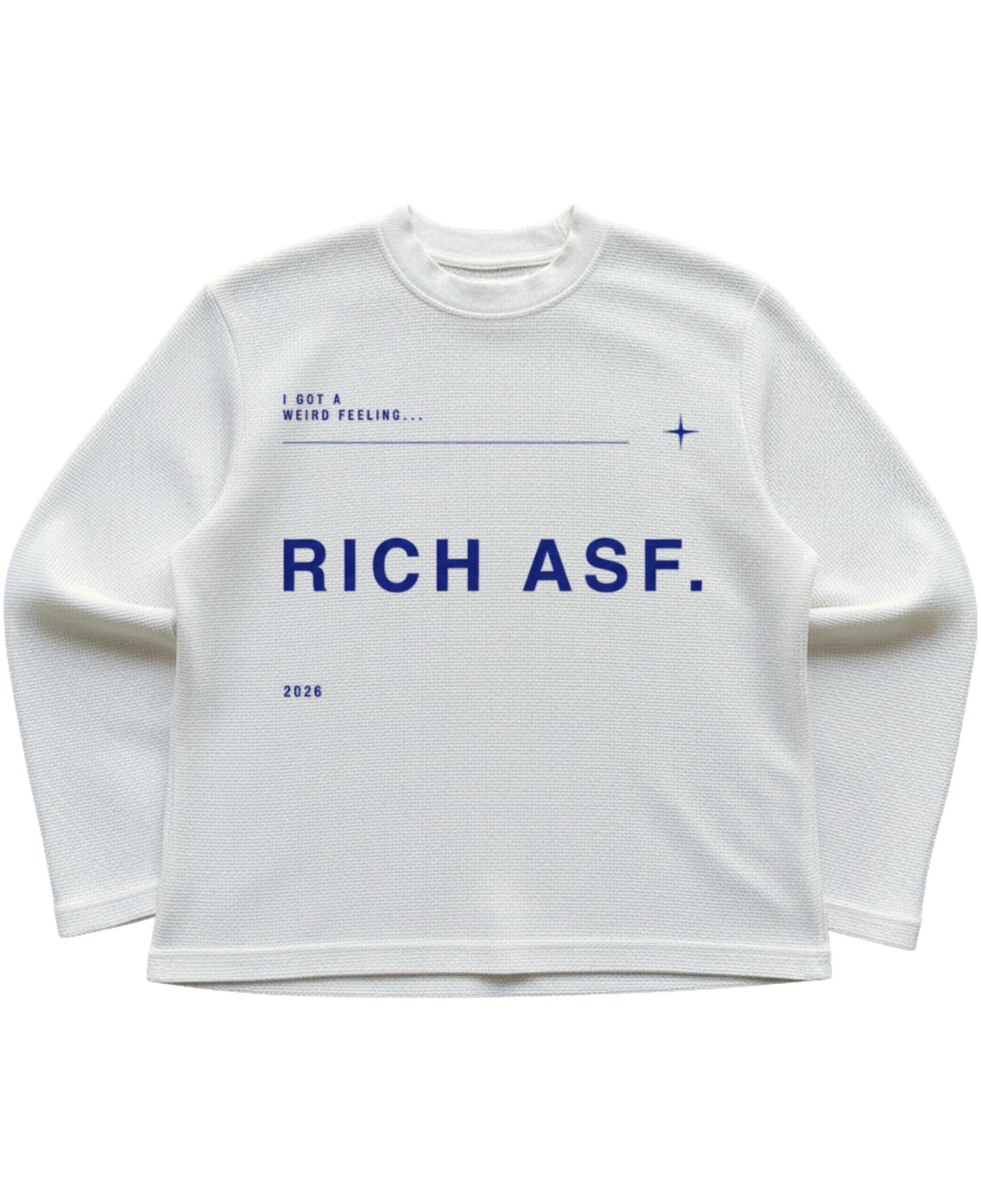 Off-white waffle knit oversized full-sleeve Front Design