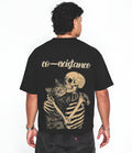 Skeleton cat hug Oversized Tee