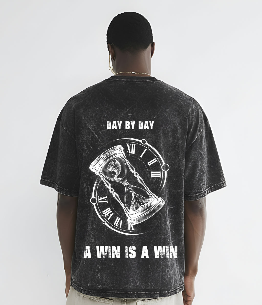 A Win is Win,240 GSM, Acid Washed  Oversized T-Shirt for Men & Women